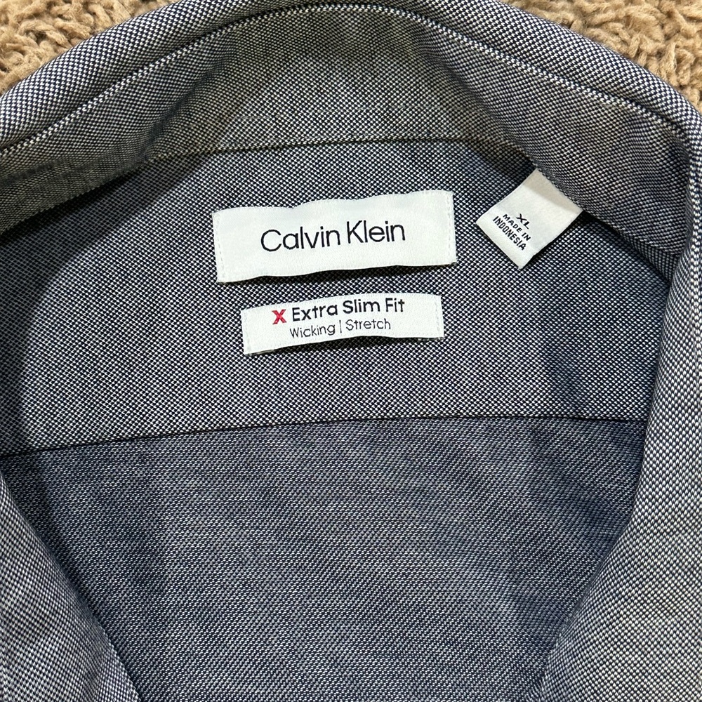 Calvin Klein Wicking Stretch Extra Slim Fit Men’s Size Extra Large Long Sleeve - Picture 2 of 4